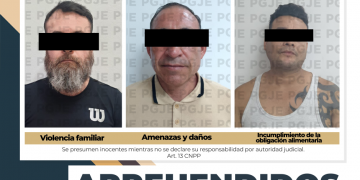 DETIENE PGJE A TRES PERSONAS POR DIVERSOS DELITOS