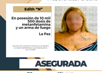 DETIENE PGJE A PROBABLE NARCOMENUDISTA Y ASEGURA DROGAS Y UN ARMA DE FUEGO EN LA PAZ