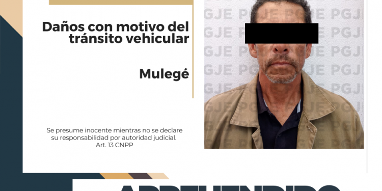 APREHENDE PGJE A IMPUTADO POR DAÑOS CON MOTIVO DE TRÁNSITO VEHICULAR EN MULEGÉ