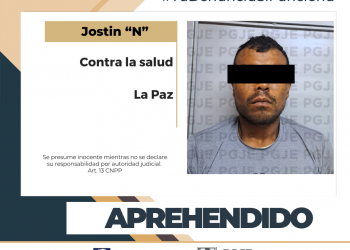 APREHENDE PGJE A UN HOMBRE POR DELITO CONTRA LA SALUD