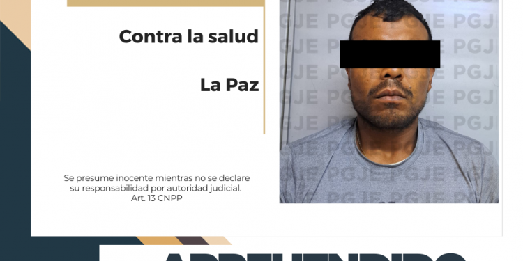 APREHENDE PGJE A UN HOMBRE POR DELITO CONTRA LA SALUD