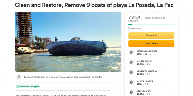 COLECTIVO DE LA PAZ BUSCA APOYO PARA RETIRAR EMBARCACIONES Y LIMPIAR PLAYA TRAS LOS DAÑOS DEL HURACÁN NORMA