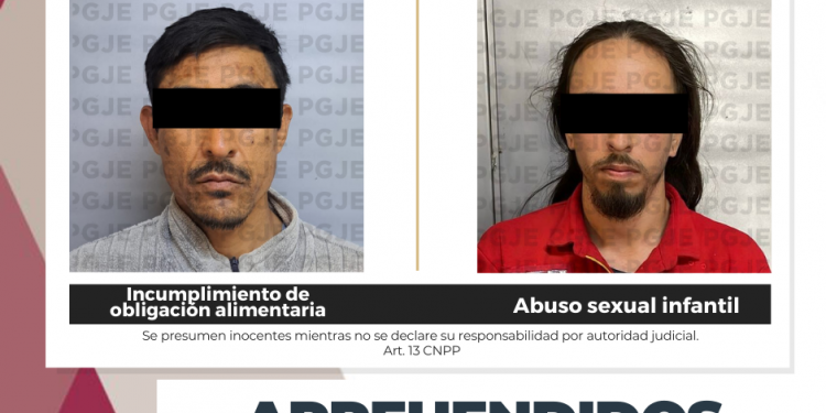 POR DELITOS SEXUALES Y CONTRA LA FAMILIA APREHENDE PGJE A DOS HOMBRES