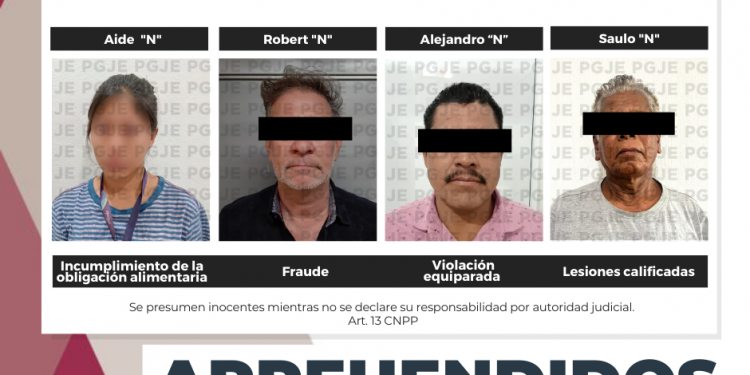 APREHENDE PGJE A 4PERSONAS POR DIVERSOS DELITOS