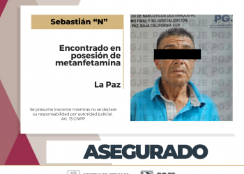 ASEGURA PGJE A HOMBRE EN POSESIÓN DE NARCÓTICOS EN LA PAZ