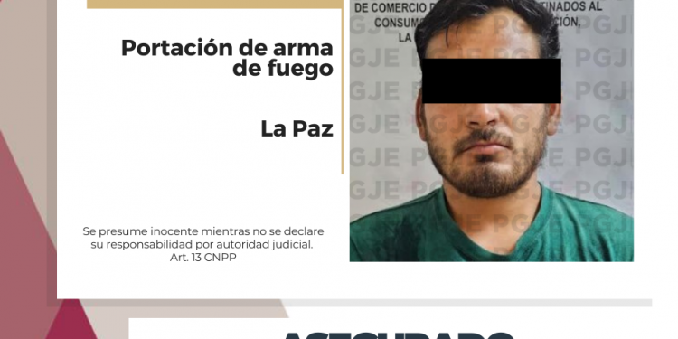 ASEGURA PGJE A UN HOMBRE Y UN ARMA DE FUEGO