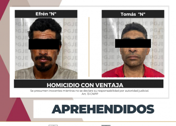A 3 DÍAS DEL HOMICIDIO REGISTRADO EN MIGRIÑO APREHENDE PGJE A DOS PROBABLES RESPONSABLES