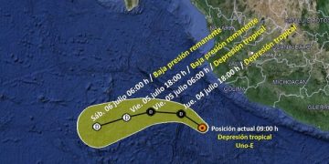 AVISO DE CICLÓN TROPICAL EN EL OCÉANO PACÍFICO/EVENTO: DEPRESIÓN TROPICAL UNO-E.