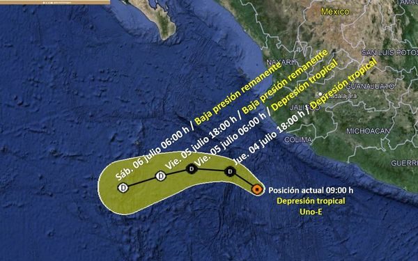 AVISO DE CICLÓN TROPICAL EN EL OCÉANO PACÍFICO/EVENTO: DEPRESIÓN TROPICAL UNO-E.