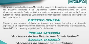 ABIERTA CONVOCATORIA A PARTICIPAR EN PREMIO NACIONAL DE BUENAS PRÁCTICAS MUNICIPALES EN PREVENCIÓN Y COMBATE A LA CORRUPCIÓN