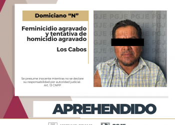 DETIENE PGJE A DOMICIANO “N” POR FEMINICIDIO AGRAVADO Y HOMICIDIO CALIFICADO EN GRADO DE TENTATIVA ACABADA
