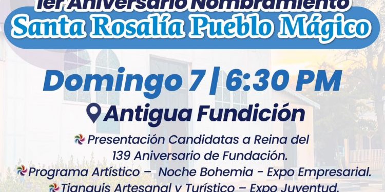 CONVOCA AYUNTAMIENTO DE MULEGÉ A CELEBRAR AL 139 ANIVERSARIO DE FUNDACIÓN DE SANTA ROSALÍA