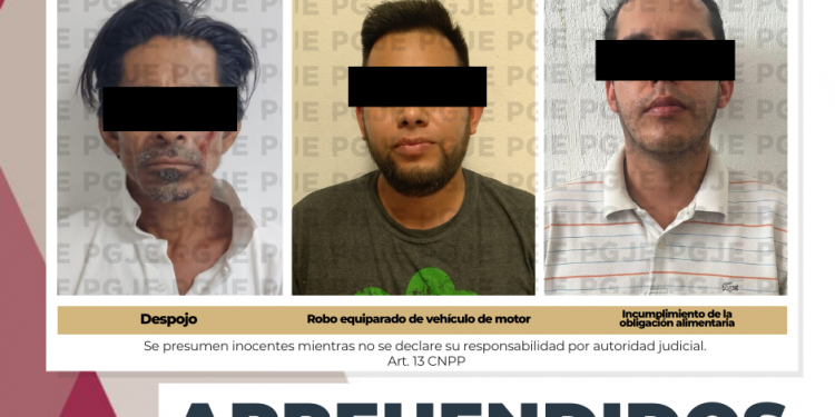 APREHENDE PGJE A TRES IMPUTADOS POR DIVERSOS DELITOS