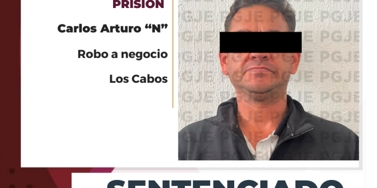 SENTENCIAN A 3 AÑOS 4 MESES DE PRISIÓN A CULPABLE DE ROBO A JOYERÍA EN LOS CABOS