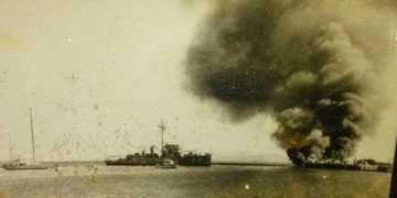 EL PROXIMO JUEVES SE CUMPLIRAN CINCUENTA Y DOS AÑOS DEL INCENDIO DEL BARCO DON LORENZO EN EL MUELLE FISCAL DE ESTA CIUDAD