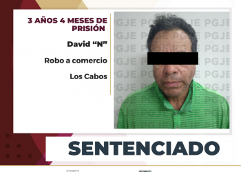 PASARÁ MÁS DE 3 AÑOS EN PRISIÓN ROR EL ROBO QUE COMETIÓ A UN COMERCIO ABIERTO AL PÚBLICO EN LOS CABOS