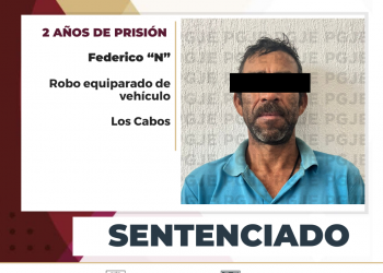 SENTENCIAN MÁS DE 2 AÑOS DE PRISIÓN A RESPONSABLE DE ROBO EQUIPARADO DE VEHÍCULO