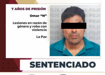 PGJE OBTIENE SENTENCIA DE 7 AÑOS DE PRISIÓN PARA CULPABLE DE LESIONES POR RAZÓN DE GÉNERO Y ROBO CON VIOLENCIA