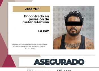 DETIENE PGJE A HOMBRE EN POSESIÓN DE 2 MIL 500 DOSIS DE DROGA EN LA PAZ