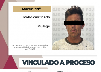 OBTIENE PGJE VINCULACIÓN A PROCESO CONTRA MARTÍN “N” POR ROBO CALIFICADO