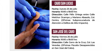 REALIZARÁ PGJE TOMA DE MUESTRAS GENÉTICAS A FAMILIARES DE PERSONAS EN CALIDAD DE DESAPARECIDAS EN LOS CABOS