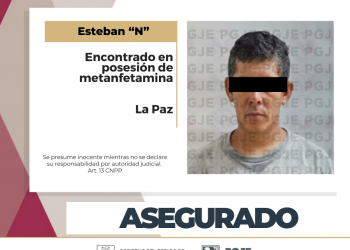 DETIENEN A HOMBRE CON 2 MIL 750 DOSIS DE METANFETAMINA EN LA PAZ