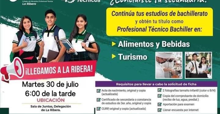 INVITA GOBIERNO DE LOS CABOS A LA POBLACIÓN ESTUDIANTIL DE LA RIBERA A REGISTRARSE EN PLANTEL CONALEP