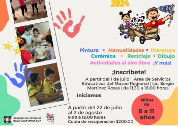 INVITA CULTURA A PARTICIPAR EN TALLERES DE VERANO “EXPLORADORES DEL PASADO 2024”