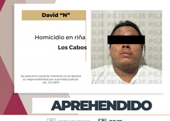 A 2 DÍAS DEL HOMICIDIO EN RIÑA REGISTRADO EN PLAZA COMERCIAL DE CABO SAN LUCAS APREHENDE PGJE A PROBABLE RESPONSABLE