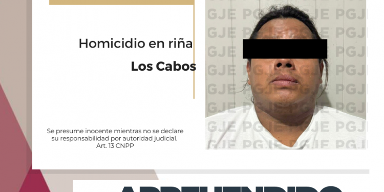 A 2 DÍAS DEL HOMICIDIO EN RIÑA REGISTRADO EN PLAZA COMERCIAL DE CABO SAN LUCAS APREHENDE PGJE A PROBABLE RESPONSABLE