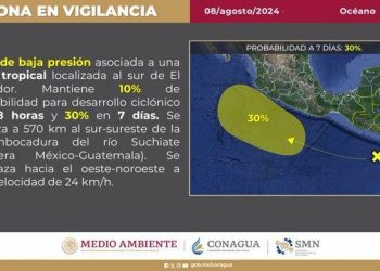 PROTECCIÓN CIVIL MUNICIPAL MANTIENE VIGILANCIA EN UNA BAJA PRESIÓN DEL PACIFICO