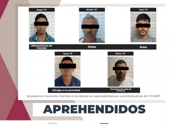 APREHENDE PGJE A 5 PERSONAS POR DIVERSOS DELITOS