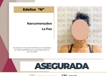 ASEGURA PGJE A UNA MUJER EN POSESIÓN DE METANFETAMINA