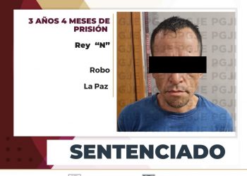 POR ROBO EN LA PAZ REY N PASARÁ MÁS DE 3 AÑOS EN PRISIÓN