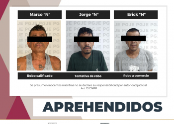 APREHENDE PGJE A TRES PERSONAS EN LA PAZ Y LOS CABOS