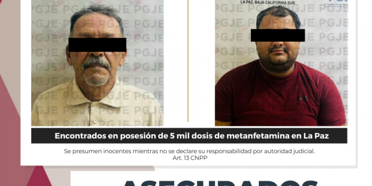 DETIENE PGJE DOS HOMBRES EN POSESIÓN DE 5 MIL DOSIS DE DROGA EN LA PAZ
