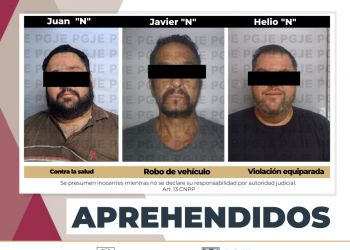 APREHENDE PGJE A IMPUTADOS POR DELITO CONTRA LA SALUD, VIOLACIÓN EQUIPARADA Y ROBO DE VEHICULO