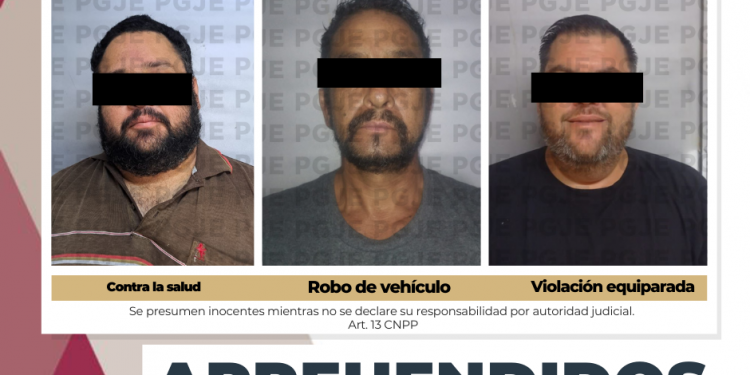 APREHENDE PGJE A IMPUTADOS POR DELITO CONTRA LA SALUD, VIOLACIÓN EQUIPARADA Y ROBO DE VEHICULO