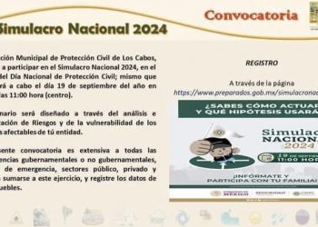 INVITA GOBIERNO DE LOS CABOS A PARTICIPAR EN EL SIMULACRO NACIONAL DE SISMOS 2024