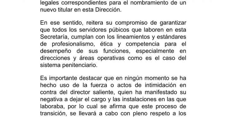 SEPARAN A DIRECTOR GENERAL DEL SISTEMA PENITENCIARIO DEL ESTADO