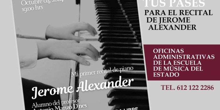 INVITA ISC AL PRIMER RECITAL DE PIANO DEL ARTISTA  JEROME ALEXANDER