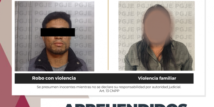 DETIENE PGJE A DOS PERSONAS BUSCADAS POR ROBO Y VIOLENCIA FAMILIAR