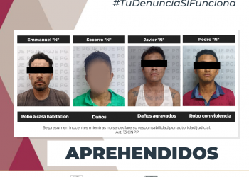 APREHENDE PGJE A 4 IMPUTADOS POR DIVERSOS DELITOS
