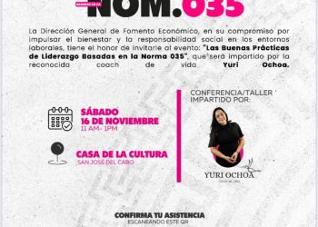 INVITAN A LA CONFERENCIA “LAS BUENAS PRÁCTICAS DE LIDERAZGO”, ESTE SÁBADO EN SAN JOSÉ DEL CABO