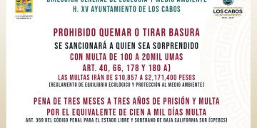 MULTARÁN HASTA CON 2 MILLONES DE PESOS A RESPONSABLES DE TIRADEROS CLANDESTINOS EN LOS CABOS