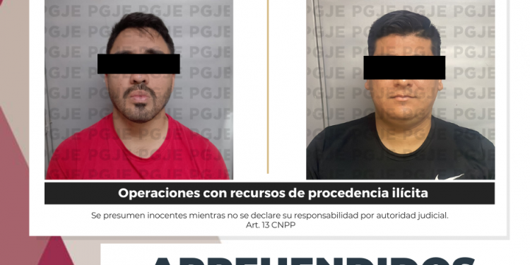 APREHENDE PGJE A DOS IMPUTADOS POR OPERACIONES CON RECURSOS DE PROCEDENCIA ILÍCITA