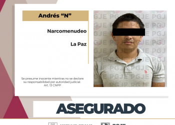 DETIENE PGJE A POSIBLE NARCOMENUDISTA CON METANFETAMINA, COCAÍNA Y MARIHUANA EN LA PAZ