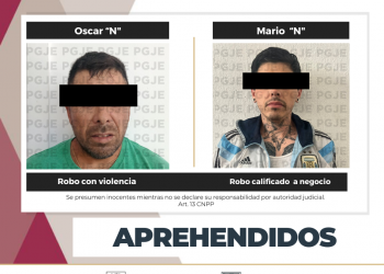 APREHENDE PGJE A 2 PERSONAS IMPUTADAS POR ROBO