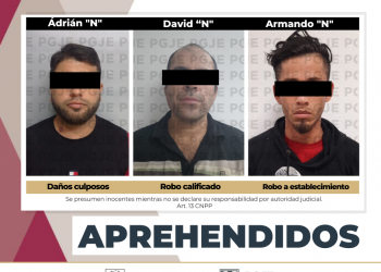 APREHENDE PGJE A 3 PERSONAS POR DIVERSOS DELITOS