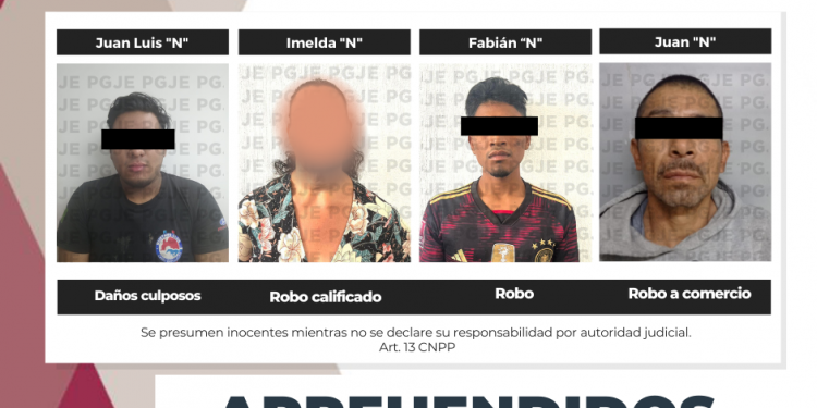 DETIENE PGJE A CUATRO  PERSONAS POR SU PROBABLE RELACIÓN EN DIVERSOS DELITOS EN BCS